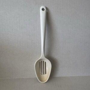Vintage Farmhouse Melamine Utensil Copco Slotted Spoon White 12" Serving/cooking